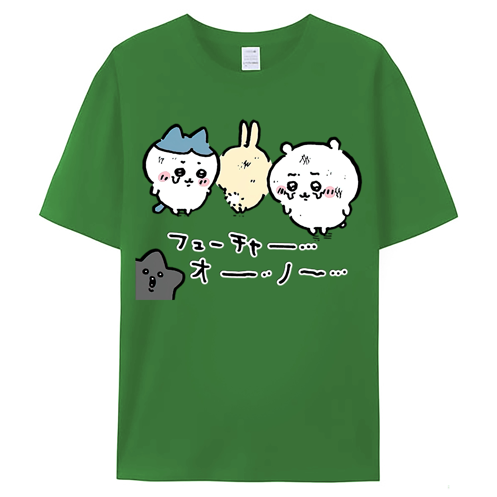 （画像用） ちいかわ ハチワレ Chii-kawa hachiware レディースカジュアルプリントTシャツ（綿100％）